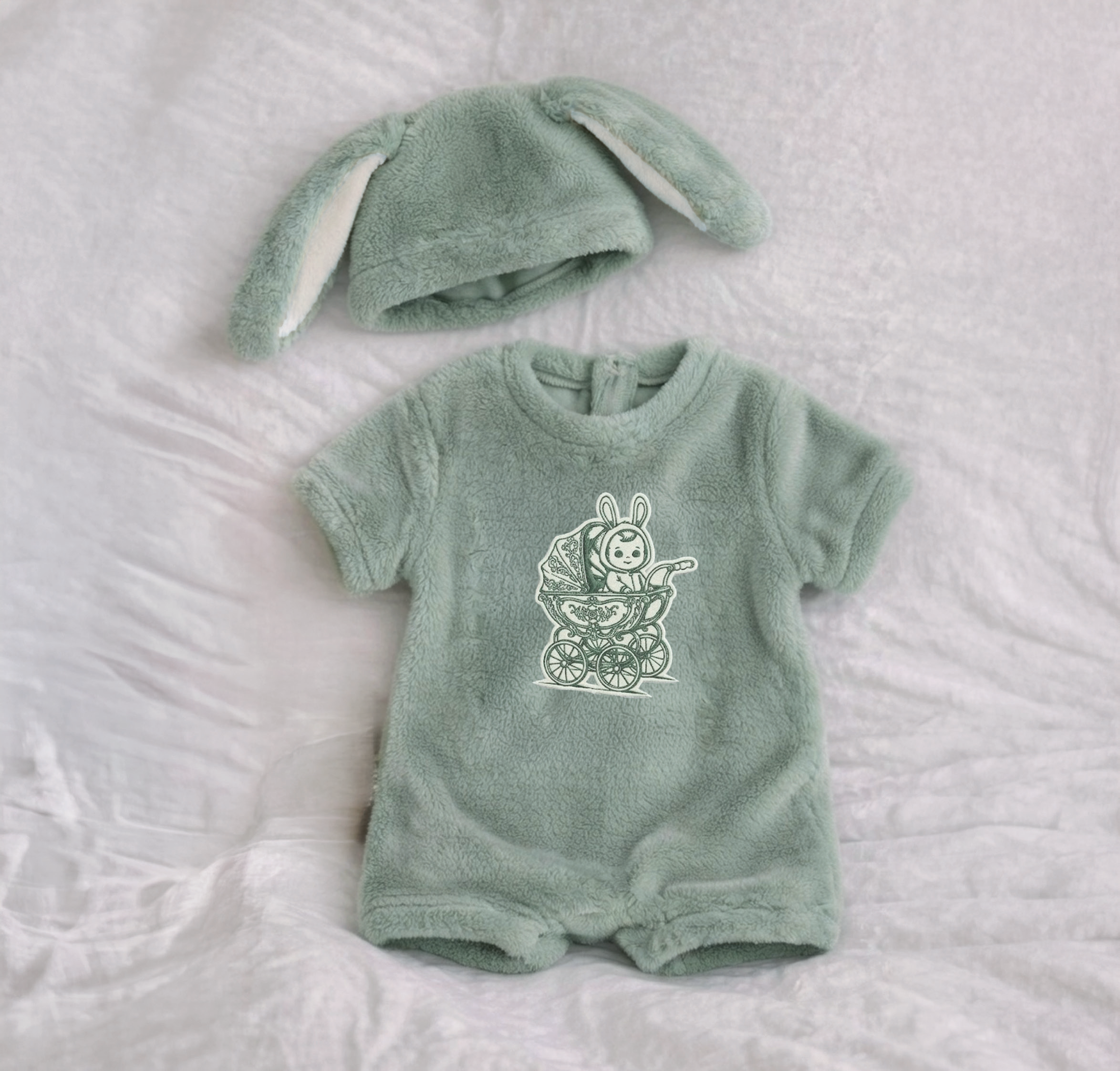 Green Hamper - Retro Bunny