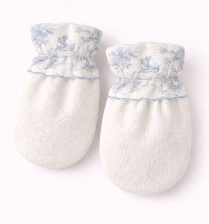 Toile de Jouy Mittens